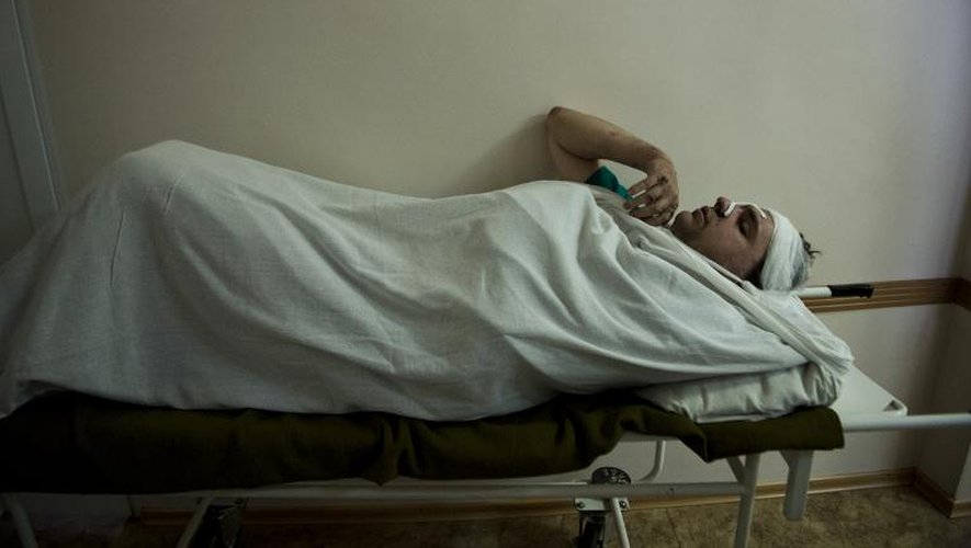Un mineur blessé au centre de traumatologie de Donetsk en Ukraine, le 4 mars 2015