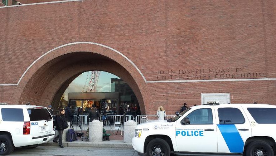 L'entrée du tribunal de Boston le 4 mars 2015