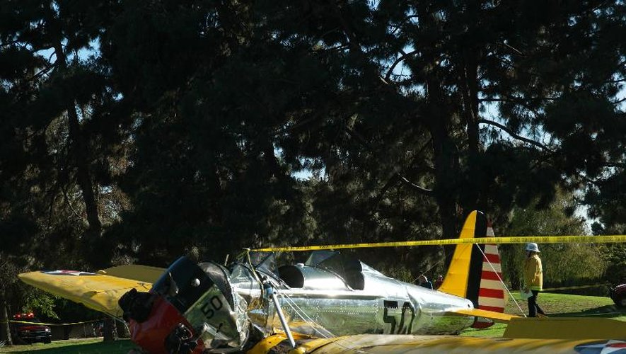 L'avion à bord duquel se trouvait Harrison Ford accidenté sur un terrain de golfe près de Los Angeles, le 5 mars 2015