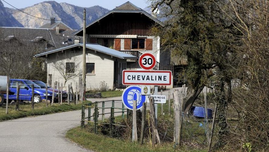 Photo prise le 18 février 2014 du village de Chevaline (Haute-Savoie), théâtre d'un quadruple meurtre en 2012
