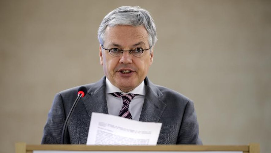 Le ministre belge des Affaires étrangères Didier Reynders, le 2 mars 2015 à Genève
