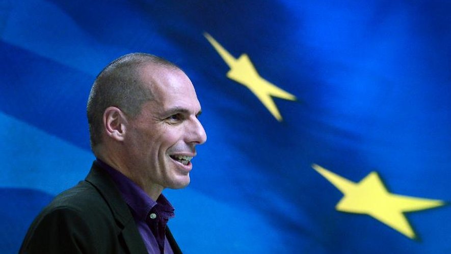 Le ministre grec des Finances Yanis Varoufakis lors d'une conférence de presse, le 4 mars 2015 à Athènes