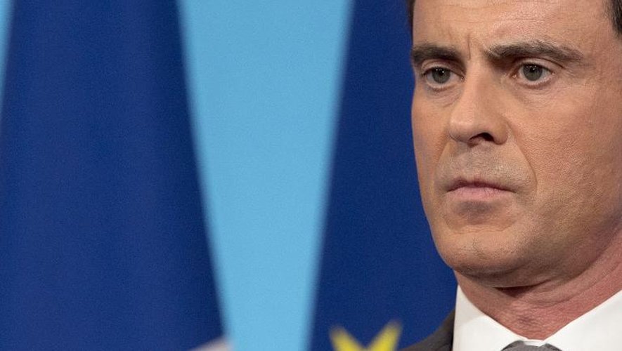 Le Premier ministre Manuel Valls lors d'une conférence de presse le 6 mars 2015 à Matignon à Paris