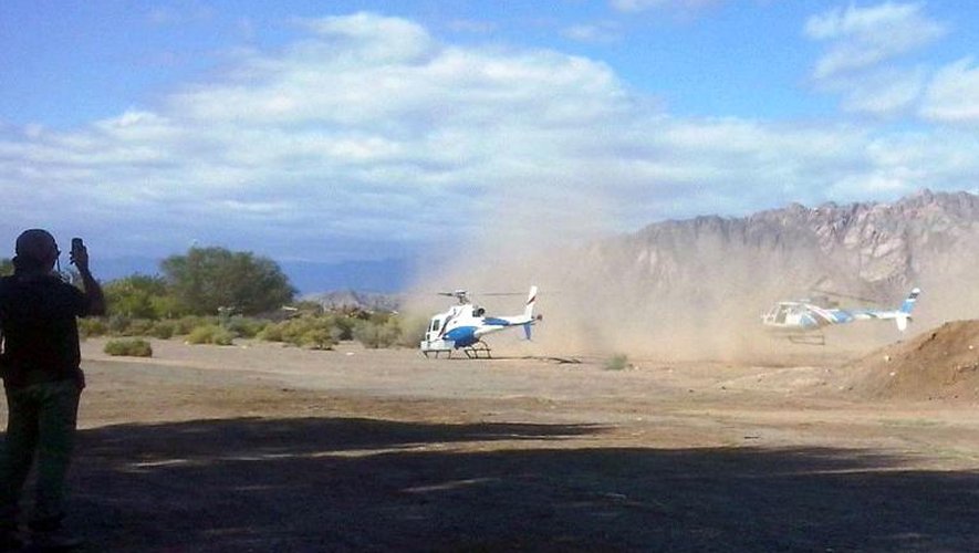 Collision entre deux hélicoptères sur le tournage de l'émission de télé-réalité "Dropped" près de la Villa Castelli dans la province de La Rioja en Argentine