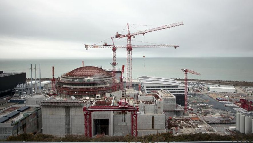 Vue en date du 19 février 2014 du chantier du réacteur EPR à Flamanville