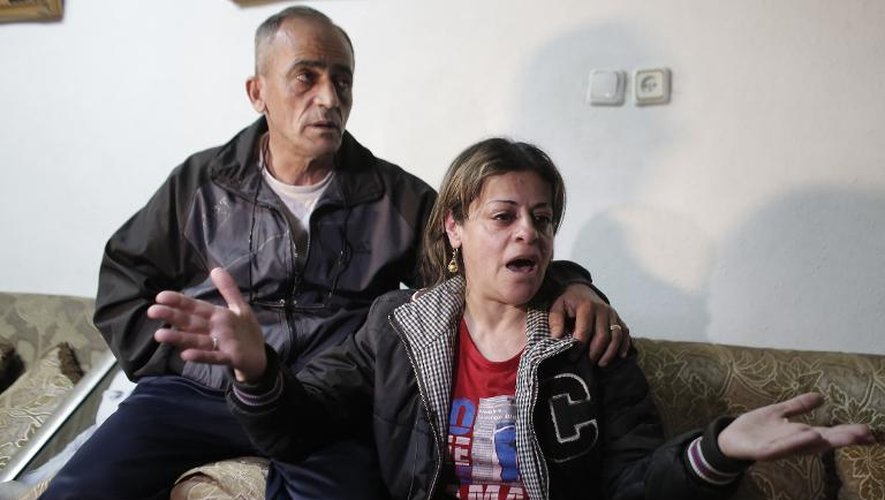 Les parents de Muhammad Said Ismail Musallam, un Arabe israélien dont l'EI revendique l'assassinat, le 10 mars 2015 à Jérusalem-Est
