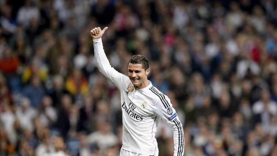 L'attaquant vedette du Real Madrid Cristiano Ronaldo, auteur d'un doublé contre Schalke 04 en 8e de finale retour de la Ligue des champions à Santiago Bernabeu, le 10 mars 2015