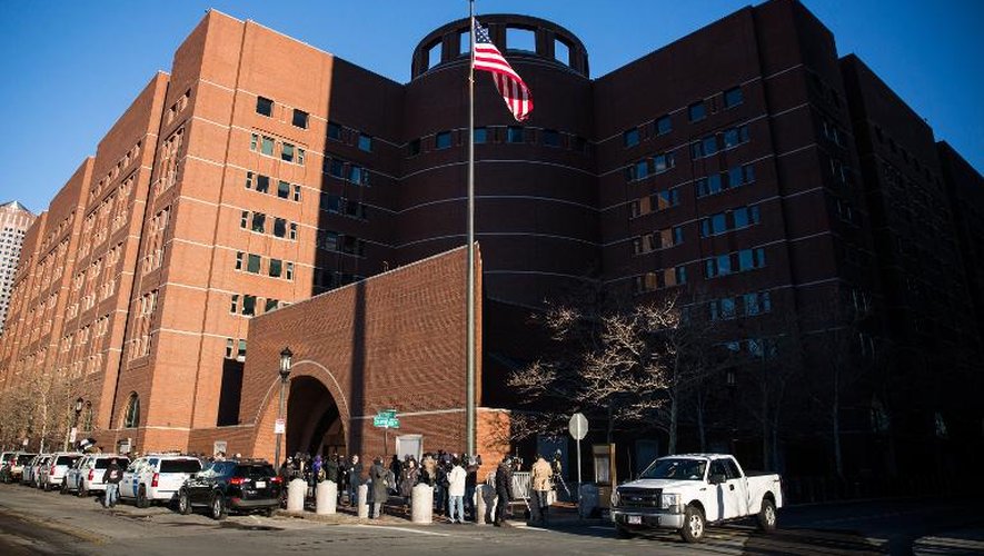 Le tribunal où est jugé Djokhar Tsarnaev, accusé de l'attentat du marathon de Boston, le 5 janvier 2015 à Boston