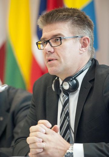 Le ministre des Affaires étrangères d'Islande, Gunnar Bragi Sveinsson, le 12 septembre 2014 à Tallinn