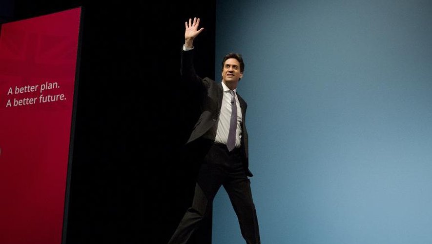 Le chef de l'opposition travailliste Ed Miliband en meeting à Birmingham, le 14 mars 2015