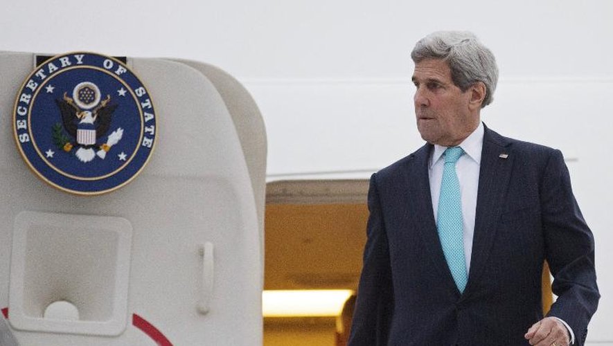 Le secrétaire d'Etat américain John Kerry arrive à Genève le 15 mars 2015
