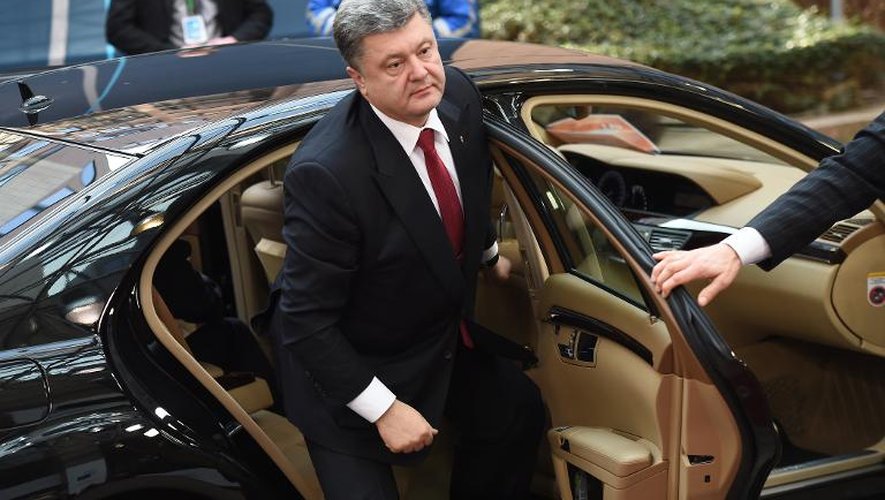 Le président ukrainien Petro Porochenko, le 12 février 2015 à Bruxelles