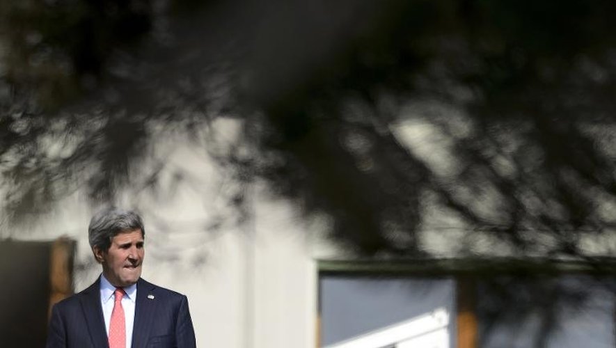 Le secrétraire d'Etat américain John Kerry le 16 mars 2015 à Lausanne