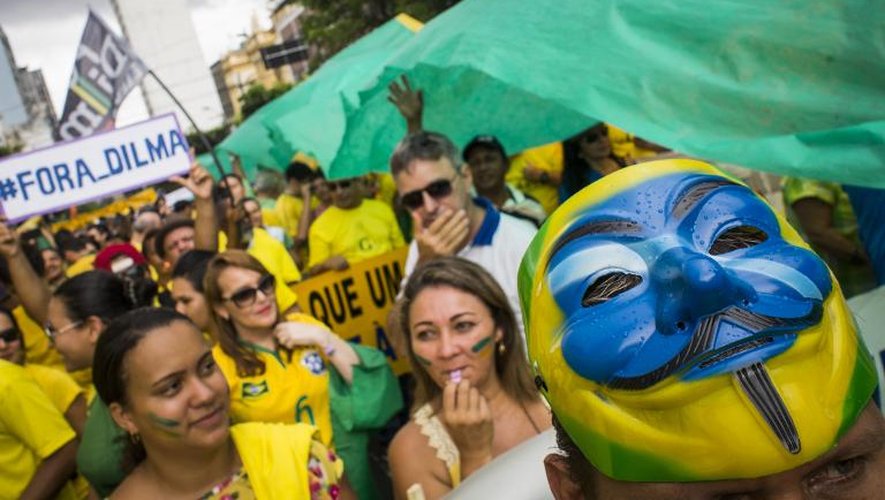 Manifestation contre la présidente Dilma Rousseff à Manaus le 15 mars 2015