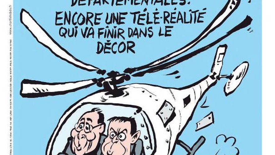 Couverture de Charlie Hebdo diffusée le 17 mars 2015, la veille de sa sortie en kiosque, signée Riss, un des survivants du massacre d'une grande partie de la rédaction du magazine satirique le 7 janvier
