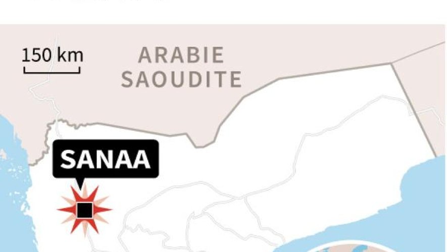 Carte de localisation des attentats suicide à Sanaa au Yemen