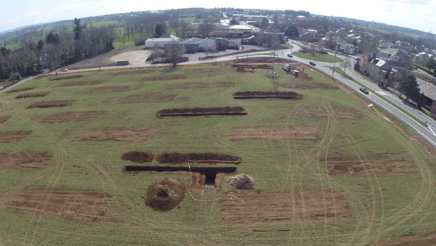 Le site des fouilles photographié à l'aide d'un drone.