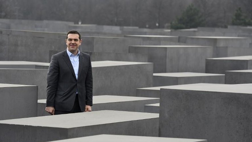 Le Premier ministre grec Alexis Tsipras au Mémorial de l'Holocauste à Berlin, le 24 mars 2015