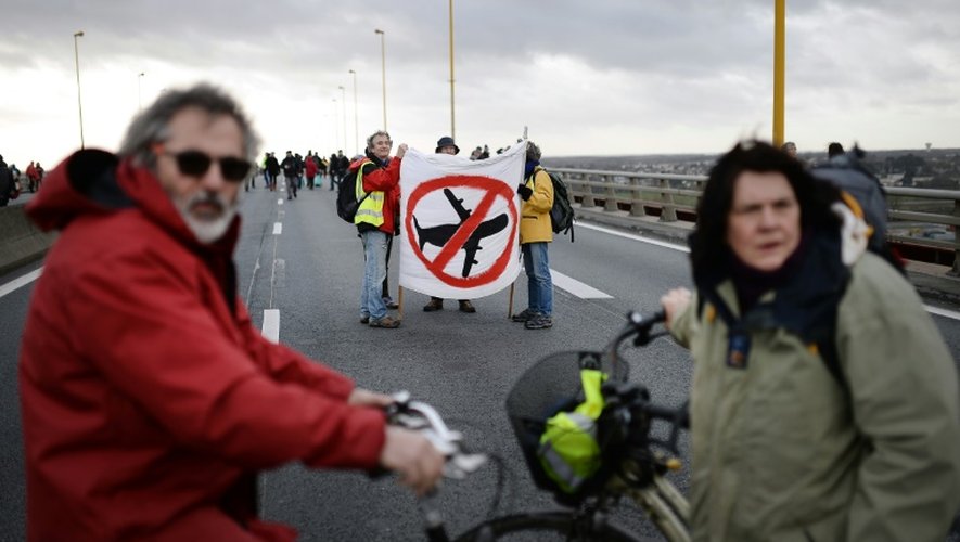 Manifestation le 9 janvier 2016 des opposants à l'aéroport de Notre-Dame-des-Landes, près de Nantes
