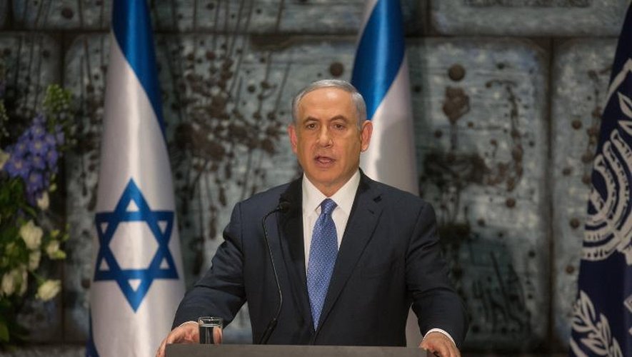 Benjamin Netanyahu fait un discours après avoir été officiellement chargé de former un nouveau gouvernement israélien, le 25 mars 2015 à Jérusalem