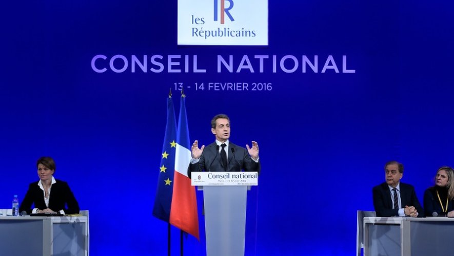 Nicolas Sarkozy à l'ouverture du Conseil national (CN) du parti Les Républicains à Paris, le 13 février 2016