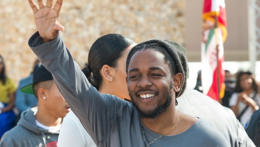 Le rappeur Kendrick Lamar à Compton, Californie, le 13 février 2016