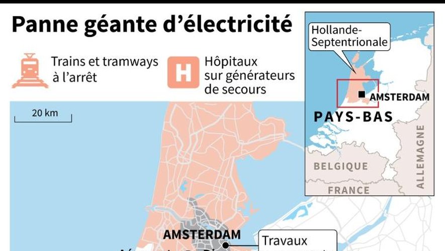Panne géante d'électricité aux Pays-Bas