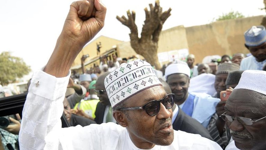 Le candidat de l'opposition Mohammadu Buhari, le 28 mars 2015  à Daura dans l'état de Katsi au Nigeria