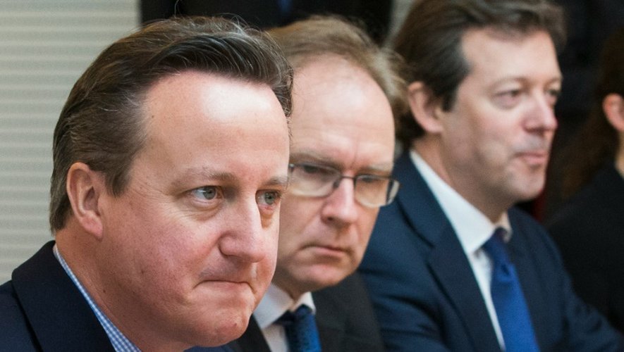 Le Premier ministre britannique David Cameron 16 février 2016 à Bruxelles