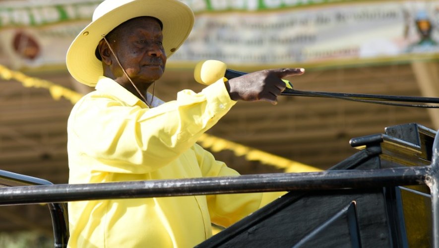 Yoweri Museveni le 16 février 2016 à Kampala