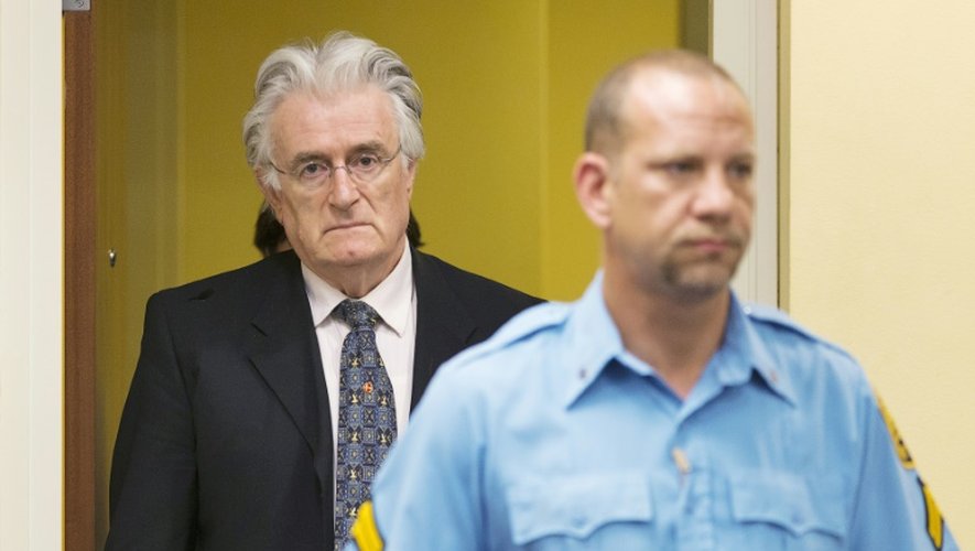 Radovan Karadzic devant le TPI le 11 juillet 2013 à La Haye