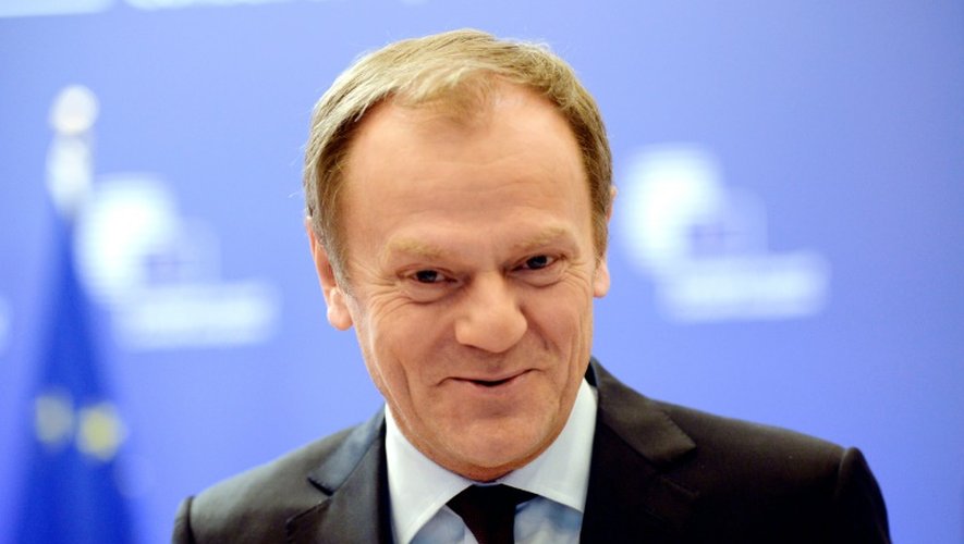 Le président du Conseil européen Donald Tusk, avant une réunion dans les murs du Conseil européen à Bruxelles, le 17 février 2016
