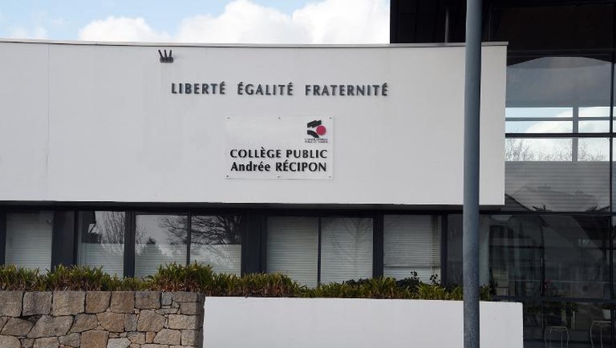 L'entrée du collège d'Orgères, près de Rennes, le 31 mars 2015