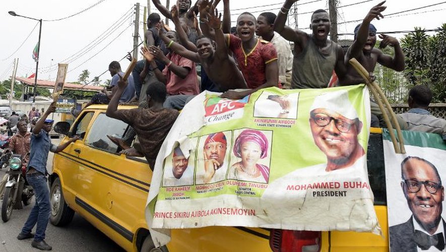 Des supporteurs du nouveau président Muhammadu Buhari à Lagos le 1er avril 2015