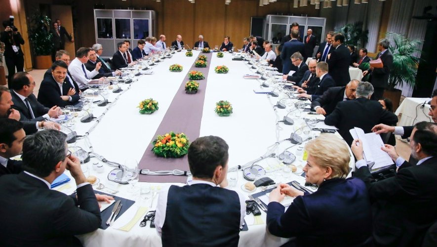 Dîner des chefs d'Etat lors d'un sommet européen à Bruxelles le 19 février 2016