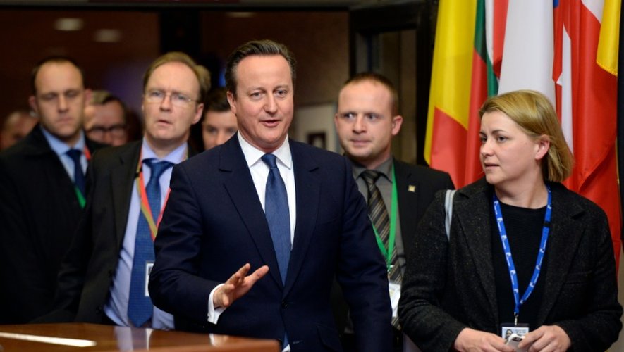Le Premier ministre britannique David Cameron au sommet de l'UE à Bruxelles, le 19 février 2016