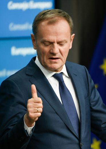 Le président du Conseil européen Donald Tusk le 20 février 2016 au sommet de l'UE à Bruxelles