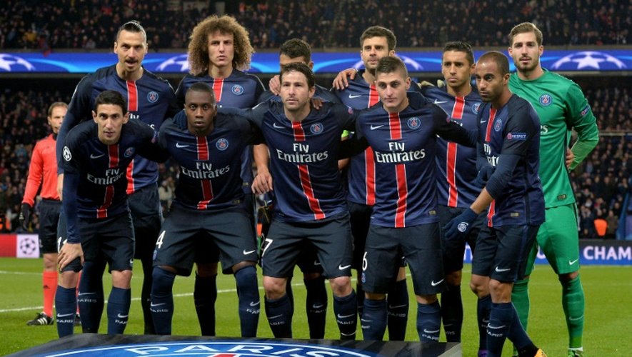 L'équipe du PSG avant son 8e de finale aller de Ligue des champions contre Chelsea, le 19 février 2016 au Parc des Princes