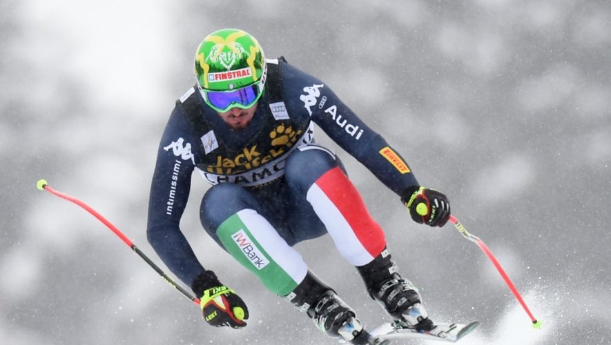 L'Italien Dominik Paris vainqueur de la descente de Chamonix, le 20 février 2016