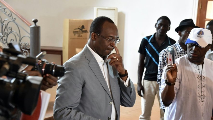 Anicet Georges Dologuélé lors du second tour de la présidentielle le 14 février 2014 à Bangui