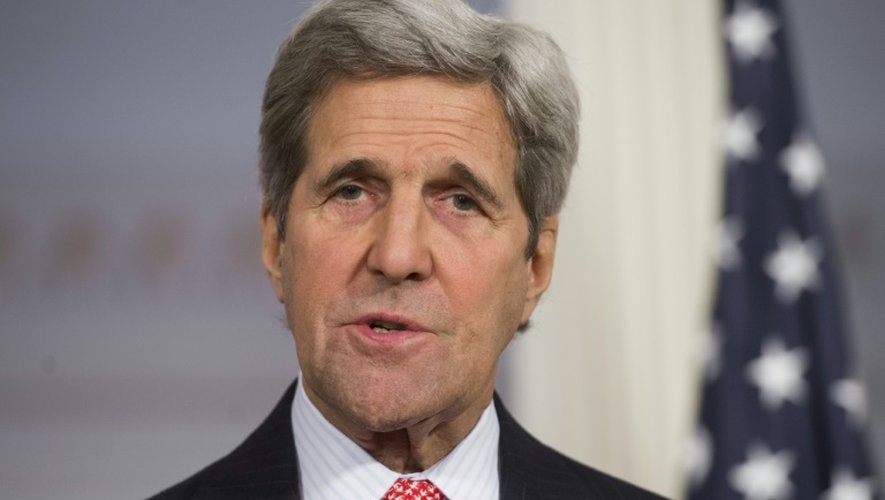 John Kerry à Washington lors d'une conférence de presse, le 18 février 2016