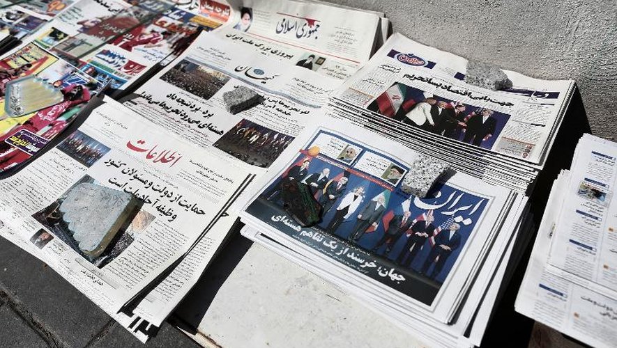 La presse iranienne le 4 avril 2015 dont les Unes sont consacrées à l'accord sur le nucléaire iranien