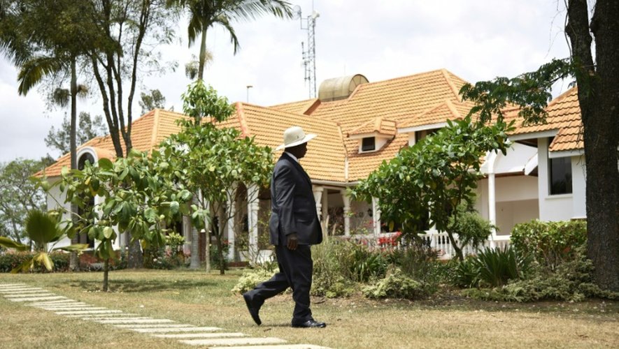 Le président ougandais Yoweri Museveni dans son ranch familial à Rwakitura, le 21 février 2016