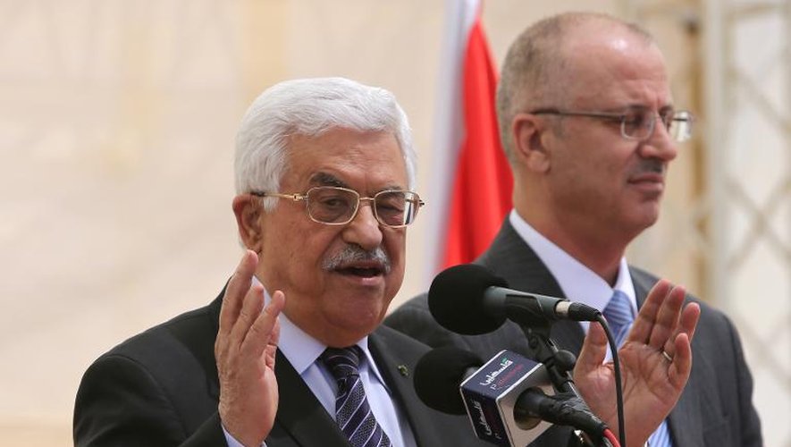 Le président palestinien Mahmoud Abbas à Ramallah le 5 avril 2015