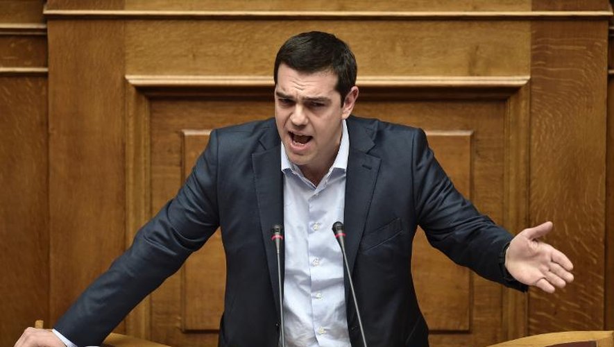 Le Premier ministre grec Alexis Tsipras, le 30 mars 2015 au Parlement grec