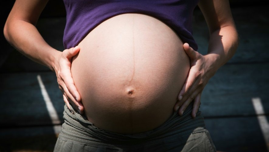Une femme enceinte le 18 avril 2011 à Ygos-Saint-Saturnin en France.