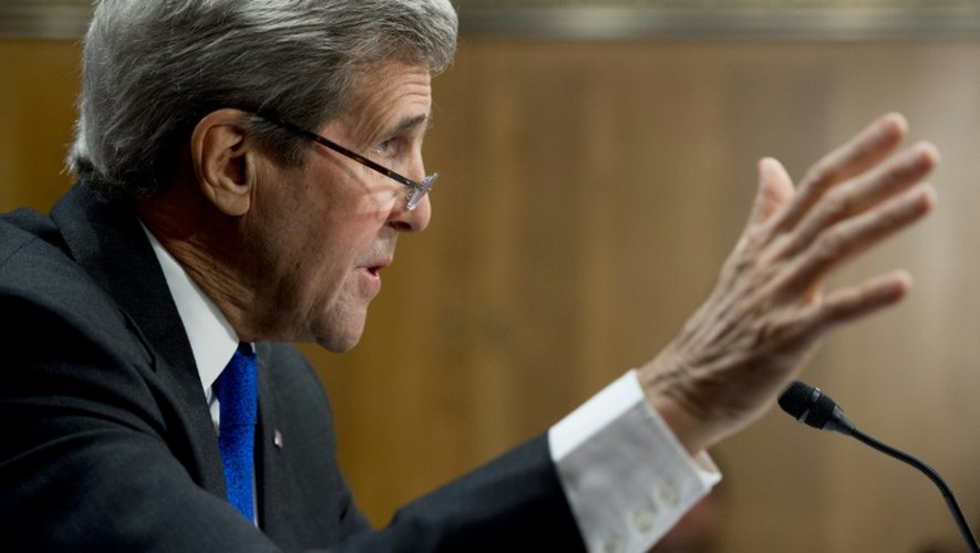 Le secrétaire d'Etat américain John Kerry le 23 février 2016 au Sénat à Washington