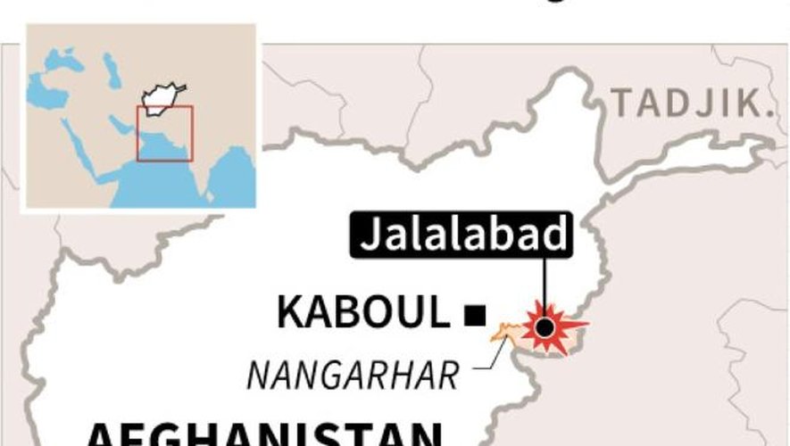 Localisation de Jalalabad, où deux soldats ont été tués (un de l'Otan et un Afghan) suite à un échange de tirs entre Américains et Afghans