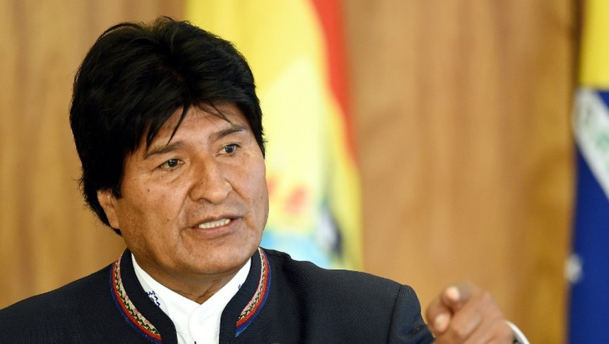 Evo Morales lors d'une conférence de presse le 2 février 2016 à Brasilia