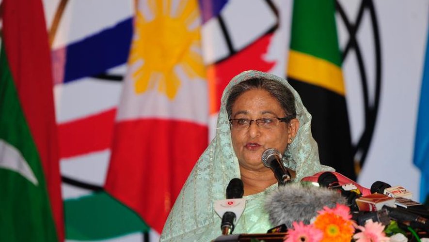 La Première ministre du Bangladesh Sheikh Hasina Wajed s'exprime à Dacca le 14 novembre 2011 lors d'une conférence sur le climat